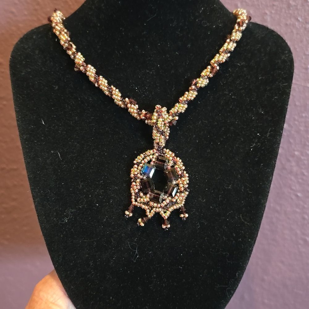 Beaded Handmade Necklace, Sterling Silver Magnetic Clasp! NWOT! - Picture 4 of 8